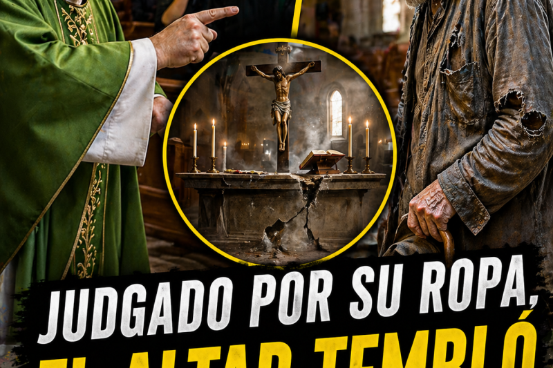 EXPULSÓ A UN ANCIANO CIEGO DE LA MISA POR SU ROPA ROTA… Y EL ALTAR TEMBLÓ EN SILENCIO