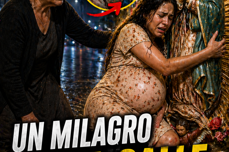 Una viuda encuentra a una mujer embarazada aferrada a una estatua de la Virgen María en trabajo de parto en la calle… Y ESTO PASA