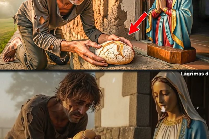 Un mendigo dejó un trozo de pan seco ante la Virgen…a la mañana siguiente todo el pueblo tuvo comida