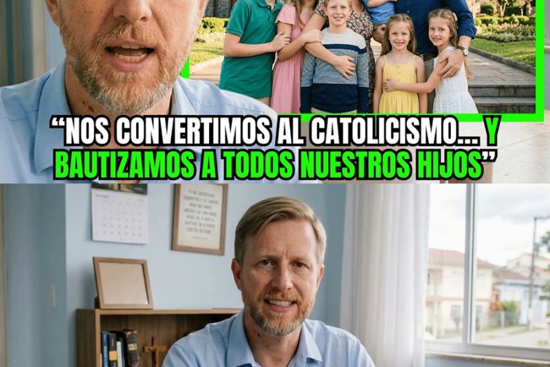 Pareja de pastores con 6 hijos… renovó su matrimonio y bautizó a todos en la Iglesia Católica