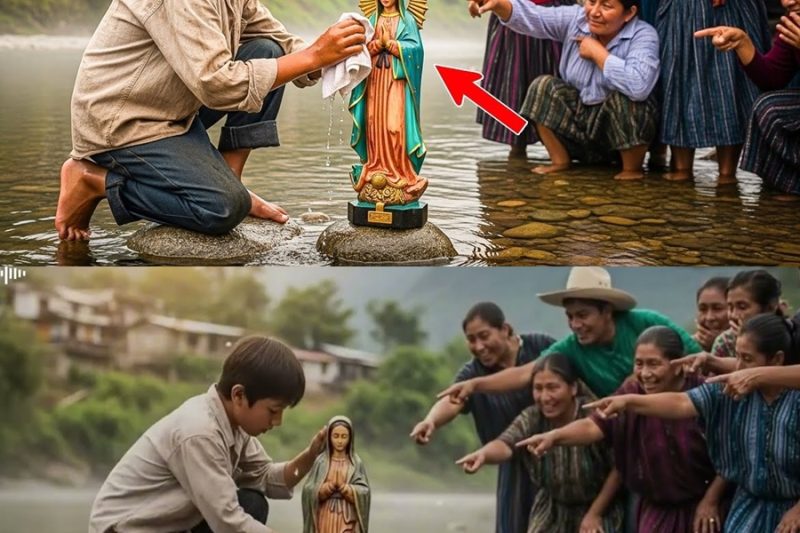 El niño llevó la Virgen a la orilla del río… todos se burlaron hasta que llegó el milagro