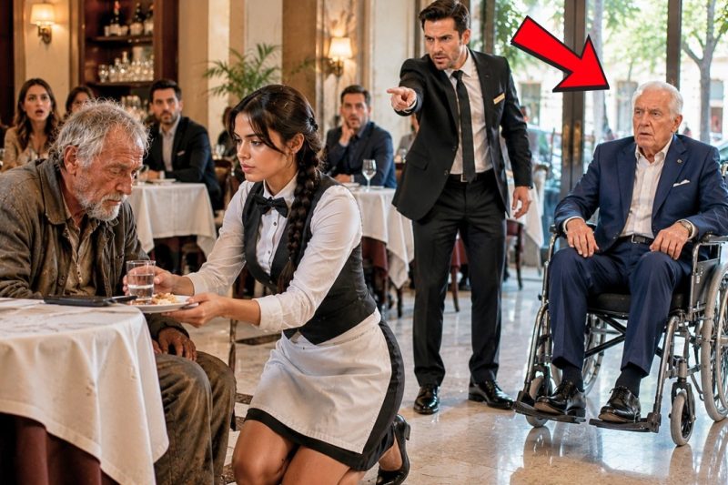 MESERA FUE DESPEDIDA POR AYUDAR A UN ANCIANO… PERO MILLONARIO PARALÍTICO QUE LLEGÓ SORPRENDIÓ TODOS