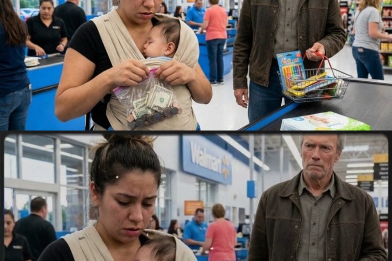 Madre Soltera Contaba Monedas en Walmart y Clint Eastwood Hizo Algo que NADIE Esperaba