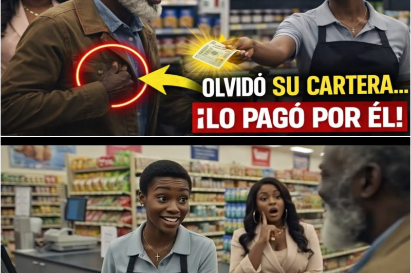 El Rico “Olvidó” Su Cartera… La Cajera que Pagó por Él Dejó a Toda la Tienda en Silencio