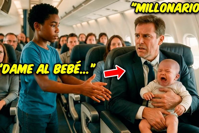 Bebé de Millonario Lloraba en el Avión. Niño Negro Pobre Hizo Algo IMPACTANTE.