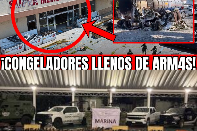 🇲🇽🚨¡MARINOS HALLAN ARSENAL EN SUPERMERCADO ABANDONADO! CJNG USA CONGELADORES PARA ARMAS 84 DETENIDOS