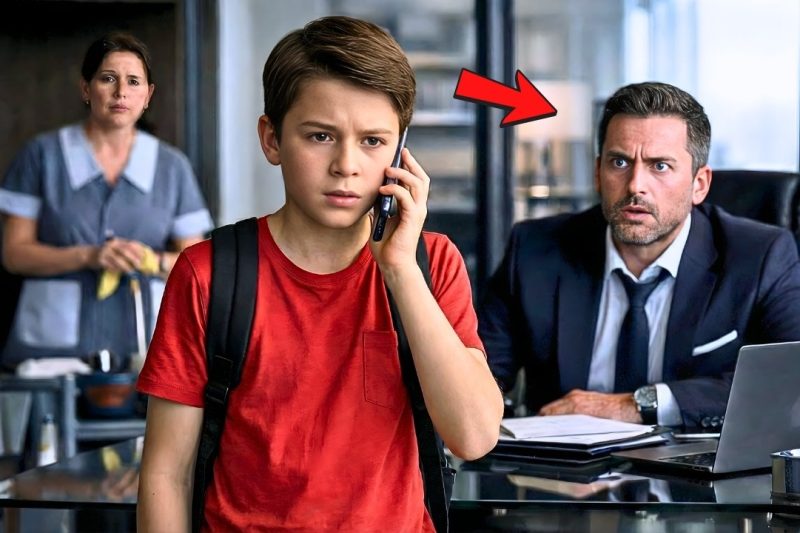 EL HIJO DE LA MUJER DE LIMPIEZA CONTESTA LA LLAMADA Y SALVA EL MAYOR CONTRATO DEL CEO MILLONARIO