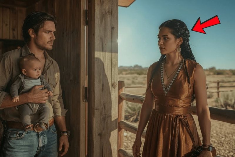 El bebé del vaquero viudo lloraba cuando tocaron la puerta.. La mujer apache dijo: “Yo tengo leche”