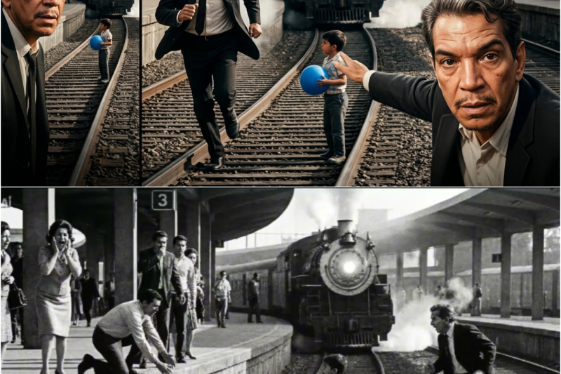 Cantinflas vio niño de 4 años caer a vías de tren mientras locomotora venía. Tuvo 45 segundos y lo que hizo lo destruyó. Bienvenidos a Historias de Cantinflas. Si estas historias te inspiran, suscríbete, dale like y activa la campanita para más episodios increíbles. Ahora sí, comencemos. Era 23 de mayo de 1971, un domingo por la tarde en estación Buenavista de la Ciudad de México y Mario Moreno esperaba en Andén cuando vio algo que transformó segundos en eternidad.  Mario había llegado a estación para recoger a amigo que venía de Querétaro. Tren estaba programado para llegar a las 3:15 de la tarde. Mario llegó temprano, 3 de la tarde y esperaba en Andén número tres. Era día hermoso, domingo tranquilo, familias paseando, niños corriendo, vendedores ambulantes ofreciendo dulces y refrescos.  Ambiente relajado de tarde dominical. Mario estaba de pie del borde del andén, mirando hacia las vías. podía ver hasta donde las vías desaparecían en curva, aproximadamente 200 m de distancia. A su derecha, familia estaba esperando, madre, padre y dos niños. El mayor tenía quizás 6 años, el menor tal vez cuatro. Ambos niños estaban emocionados, corriendo de un lado a otro del andén.  “Miguel, Carlitos, no corran tan cerca del borde.” Madre les advirtió. Los niños obedecieron por momento, después volvieron a jugar. A las 3:10 de la tarde, Mario escuchó silvato distante. Miró hacia la curva. Nada todavía visible, pero silvato significaba que tren cerca. Probablemente 5 minutos. Los niños también escucharon el silvato.  Mamá, el tren. El mayor Miguel gritó con emoción. Sí, mi amor, ya casi llega, pero aléjense del borde. Carlitos, el menor, estaba especialmente emocionado. Tenía pelota pequeña de goma en sus manos. pelota azul del tamaño de naranja. La rebotaba mientras caminaba y entonces sucedió. Carlitos botó la pelota una vez más, pero esta vez pelota rebotó en ángulo extraño.  Rodó hacia el borde del andén y cayó. Cayó directamente a las vías del tren. “Mi pelota.” Carlitos gritó. Y antes de que alguien pudiera reaccionar, antes de que su madre pudiera agarrarlo, antes de que su padre pudiera decir no, Carlito saltó del andén. Cayó metro y medio hasta las vías, aterrizó torpemente, se levantó, alcanzó su pelota.  Su madre gritó, “Carlitos, sube ahora.” Pero Carlitos tenía 4 años, no entendía peligro. Tenía su pelota, estaba feliz. Intentó trepar de vuelta al Anden, pero Andén era demasiado alto para niño de 4 años. Sus manos no podían alcanzar el borde. Sus piernas eran demasiado cortas para impulsarse. Su padre se arrodilló, extendió sus brazos. Dame tu mano. Alcánzame. Carlito saltó. Intentó alcanzar las manos de su padre, pero era demasiado bajo. Las puntas de sus dedos apenas rozaban las manos de su padre. Y entonces Mario escuchó algo que heló su sangre. El silvato del tren, más que o cerca ahora, mucho más cerca, miró hacia la curva. y lo vio.  La locomotora acababa de aparecer alrededor de la curva. Distancia, estimó Mario, aproximadamente 100 m, tal vez un poco más. La velocidad del tren al entrar a estación era aproximadamente 30 km/h, no rápido para tren campo abierto, pero en estas vías, con distancia de frenado necesaria y con niño pequeño atrapado abajo, era demasiado rápido.  Mario hizo cálculo instantáneo en su cabeza. 100 m a 30 km/h. Eso era aproximadamente 8 m/s. 100 dividido aproximadamente 12 segundos hasta que tren llegaría donde Carlitos estaba. Pero eso era si tren no frenaba. El conductor probablemente vería al niño y frenaría. Pero incluso con freno de emergencia, tren necesitaba al menos 50 m para detenerse a esa velocidad, lo que significaba 30 a 40 segundos hasta que tren llegara al niño.  30 a 40 segundos para sacar a Carlitos de las vías. El padre de Carlitos estaba tratando de bajar, pero Andén era alto. Era hombre mayor, quizás 50 años, no atlético. Si bajaba, no estaba seguro de que pudiera volver a subir rápidamente con niño en brazos. Otros hombres en Andén corrieron para ayudar, pero estaban confundidos, gritando instrucciones contradictorias. Perdiendo segundos preciosos, Mario no pensó. Actuó, corrió al borde del andén, saltó, cayó a las vías, aterrizó en cuclillas para absorber impacto. Se enderezó inmediatamente. Carlitos estaba a 3 m de distancia, todavía sosteniendo su pelota, comenzando a asustarse por todos los gritos.  Mario corrió hacia él, agarró al niño, lo levantó. Arriba, rápido. Mario gritó al padre de Carlitos. El padre se estiró desde Andén. Mario levantó a Carlitos tan alto como pudo. El padre agarró los brazos del niño, lo jaló hacia arriba. Carlitos estaba seguro, pero Mario no. Miró hacia el tren. Estaba más cerca, mucho más cerca. Tal vez 50 m ahora.  Conductor había visto lo que estaba pasando. Silvato sonaba continuamente, frenos chirriando, pero Tren no podía detenerse instantáneamente. Mario tenía que salir de las vías. Ahora se volvió hacia el andén, metro y medio de altura. Saltó, trató de alcanzar el borde. Sus dedos rozaron el hormigón, no pudo agarrarse. Cayó de vuelta. El tren estaba a 30 m. Manos se extendieron desde arriba. Dame tu mano rápido. Mario saltó de nuevo. Esta vez múltiples manos lo agarraron, brazos, muñecas, manos. Lo jalaron hacia arriba, pero era pesado. Los hombres estaban jalando, pero era lento. Sus piernas todavía colgaban sobre las vías. 20 m. Más fuerte. Yalen.  Sus rodillas golpearon el borde del andén, medio cuerpo arriba ahora, pero sus piernas todavía colgaban. 15 m. Con esfuerzo desesperado, Mario se impulsó con sus brazos, rodó sobre el borde del andén. Los hombres lo jalaron los últimos centímetros. Cayó en el andén seguro. 10 segundos después, Tatrenó rugiendo por el lugar exacto donde Mario había estado parado.  Si hubiera tomado 5 segundos más, si esos hombres no lo hubieran jalado, el tren lo habría golpeado. Mario yacía en el andén, corazón martillando, respiración pesada. A su alrededor, personas estaban gritando, llorando, hablando todas al mismo tiempo. La madre de Carlito se arrodilló junto a Mario, sosteniendo a su hijo. Estaba llorando tan fuerte que apenas podía hablar.  Usted, usted salvó a mi bebé. Casi murió. ¿Por qué? ¿Por qué arriesgó su vida? Mario se sentó lentamente, miró a Carlitos, quien ahora estaba llorando, asustado por toda la conmoción, pero vivo, ileso, porque es un niño. Mario dijo simplemente, porque tiene 4 años, porque merece crecer. El tren finalmente se detuvo 100 met más allá de donde había estado.  El conductor bajó corriendo pálido, temblando. “Vi al niño”, dijo voz quebrándose. Vi cuando cayó. Apliqué freno de emergencia inmediatamente, pero el tren no puede detenerse instantáneamente. Pensé que iba a No pudo terminar la oración. El niño está bien. Uno de los pasajeros le aseguró. Este hombre lo salvó. El conductor miró a Mario.  Señor, usted tuvo segundos, tal vez 30 segundos. Si hubiera dudado por un momento. Lo sé, Mario dijo, pero no dudé. En los días siguientes, historia se difundió. Periódicos escribieron sobre ello. Héroe salvaniño de tren en estación Buenavista. Radio habló de ello, pero Mario no quería atención. Lo que quería era asegurarse de que esto no volviera a suceder.  Visitó administración de ferrocarriles nacionales de México. Se reunió con director de operaciones. Lo que pasó en estación Buenavista fue evitable. Mario dijo, “El andén es demasiado alto. Un niño que cae no puede volver a subir. Un adulto que baja para ayudar lucha para volver a subir.” ¿Qué sugiere? Primero barreras, barandillas a lo largo del borde del andén, especialmente en estaciones principales donde hay niños.  No tienen que ser altas, solo lo suficiente para evitar que niño pequeño caiga accidentalmente. Segundo, escaleras de emergencia. Pequeñas escaleras metálicas espaciadas cada 20 m a lo largo del andén. Si alguien cae a las vías o baja intencionalmente para rescatar a alguien, puede usar escalera para subir rápidamente. Tercero, entrenamiento. Personal de estación debe ser entrenado en procedimientos de rescate. ¿Qué hacer si alguien cae a las vías? ¿Cómo señalar al conductor? Ah, ¿cómo ayudar a alguien a subir? El director escuchó y sorprendentemente actuó. Para finales de 1971, estación Buenavista tenía nuevas barandillas.  barreras bajas de metal a lo largo de secciones del andén, donde familias con niños se esperaban típicamente. No eran paredes, las personas aún podían pasar, pero evitaban que niño pequeño corriera accidentalmente fuera del borde. Para 1972, escaleras de emergencia fueron instaladas. Pequeñas escaleras metálicas plegables montadas en el Andén cada 20 m.  En emergencia podían ser desplegadas rápidamente en las vías y personal de estación recibió entrenamiento en rescate de emergencia. ¿Qué hacer? ¿Cómo reaccionar? ¿Cómo salvar segundos preciosos? Pero Mario hizo algo más, algo personal. Visitó a la familia de Carlitos, la familia Mendoza. Habló con los padres. Ah, su hijo tuvo suerte. Mario les dijo.  Pero no todos los niños tienen suerte. Necesitan enseñarle no solo a Carlitos, sino a Miguel también sobre peligro de trenes. Durante siguiente hora, Mario habló con ambos niños. Les explicó en términos que niños de 4 y 6 años podían entender. ¿Por qué trenes son peligrosos? Tren es muy pesado, les dijo, tan pesado como 100 coches juntos y cuando algo tan pesado se mueve, no puede detenerse rápidamente.  Incluso si conductor ve algo en las vías y aplica frenos inmediatamente, tren sigue moviéndose durante mucho tiempo. ¿Por qué, Miguel preguntó? Porque tiene algo llamado momento. Es como, imagina que estás corriendo muy rápido. Si intentas detenerte de repente, tus pies dejan de moverse, pero tu cuerpo sigue yendo hacia adelante, ¿verdad? Casi te caes. Miguel asintió. Al experimentado. Tren es igual, solo que tren es mil veces más pesado que tú. Entonces, cuando conductor dice, “Dete.” El tren sigue yendo hacia adelante durante mucho, mucho tiempo. ¿Cuánto tiempo? Carlitos preguntó. Cuando tú caíste a las vías, el tren estaba a 100 m de distancia. Eso es como Mario pensó, “comitud de 20 coches estacionados en fila.  El tren necesitó todo ese espacio para detenerse. Si hubieras estado en las vías 5 segundos más, el tren te habría alcanzado. Carlitos abrió los ojos grandes. Comenzó a entender cuán cerca había estado. Entonces, nunca, nunca vayan cerca de las vías del tren, nunca salten al andén. Y si algo cae, una pelota, un juguete, lo que sea, no lo recojan.  Ah, díganle a un adulto, ¿entendido? Ambos niños asintieron solemnemente. Los años pasaron. Mario mantuvo contacto con familia Mendoza. Cada año en aniversario de rescate, 23 de mayo, visitaba. No para celebrar su heroísmo, sino para recordar a los niños cuán preciosa es la vida. En 1976, 5 años después del incidente, Carlitos tenía 9 años. Estaba en cuarto grado.  Un día vino a casa de la escuela emocionado. Mamá, hoy en la escuela maestro habló sobre seguridad ferroviaria y cuando preguntó si alguien había tenido experiencia con trenes, levanté mi mano y conté mi historia. Todos quedaron asombrados. Su madre sonró. ¿Y qué aprendiste? Que nunca debo jugar cerca de las vías, que los trenes no pueden detenerse rápidamente y que señor Mario me salvó la vida. En 1981, 10 años después, Carlitos tenía 14 años, estaba en secundaria. Su escuela organizó viaje de campo a, irónicamente museo del ferrocarril. Cuando guía del museo explicó sobre seguridad ferroviaria, Carlitos levantó su mano. Señor, tengo pregunta. Si alguien cae a las vías del tren y tren llegando, no, ¿qué debe hacer el conductor? Buena pregunta.  Guía respondió. El conductor debe aplicar freno de emergencia inmediatamente, pero también debe tocar el silvato continuamente para advertir a cualquiera en las vías y para alertar al personal de la estación. Y debe comunicarse por radio con la estación para detener otros trenes en vías cercanas.  Pero, ¿qué pasa si tren no puede detenerse a tiempo? Entonces guía dijo con tristeza, “El resultado es generalmente fatal. Es por eso que la prevención es tan importante. Es por eso que tenemos barandillas, advertencias y educación de seguridad. Después de tour, Carlito se acercó al guía. Le contó su historia sobre cómo había caído a las vías cuando tenía 4 años, sobre cómo Mario lo había salvado, sobre cómo había tenido tal vez 30 a 40 segundos antes de que Tren llegara.  El guía escuchó con asombro. Tuviste mucha suerte y el hombre que te salvó fue muy valiente y también muy rápido. 30 a 40 segundos. Ese es tiempo apenas suficiente para bajar, agarrar a un niño y volver a subir, especialmente con andén de metro y medio de altura. Lo sé. Carlitos dijo. Es por eso que nunca olvido.  Es por eso que cada 23 de mayo visito al señor Mario para agradecerle y para recordar. En 1986, 15 años después del rescate, Carlitos tenía 19 años. Estaba en universidad estudiando ingeniería civil. Un día vino a visitar a Mario con noticia. Señor Mario, decidí mi especialización. Voy a especializarme en ingeniería de transporte, específicamente diseño de seguridad ferroviaria.  Mario levantó las cejas. ¿Por qué eso? ¿Por usted? Porque me salvó. Y porque me di cuenta, si estaciones de tren estuvieran diseñadas mejor, si hubiera mejores características de seguridad, personas como usted no tendrían que arriesgar sus vidas para salvar niños como yo. Quiero diseñar estaciones de tren más seguras, andenes con barreras apropiadas, escaleras de emergencia fácilmente accesibles, tal vez incluso andenes a nivel del suelo para que las personas no puedan caer a las vías en primer lugar. Quiero asegurarme de que ningún otro niño de 4 años caiga a las vías y que ningún otro hombre de 60 años tenga que saltar frente a un tren para salvar a ese niño. Mario sintió lágrimas en sus ojos. Carlitos, eso es eso es extraordinario. Lo aprendí de usted, señor Mario. Usted me mostró que salvar una vida no es suficiente.  Tenemos que cambiar sistemas para salvar cientos de vidas. Miles de vidas. Carlitos cumplió su palabra. Después de graduarse en 1990, fue contratado por ferrocarriles nacionales de México. Su primer proyecto fue rediseñar andenes de estaciones en toda Ciudad de México. Para 1995, 20 estaciones principales habían sido renovadas con características de seguridad mejoradas.  Andenes con barreras, escaleras de emergencia, mejor señalización, mejor iluminación. Y en esos 20 años de 1995 a 2015, en esas 20 estaciones, cero personas murieron al caer a las vías del tren, comparado con promedio de tres a cinco muertes por año en décadas anteriores, 30 a 50 vidas salvadas debido a cambios de diseño, debido a ingeniería, debido a hombre que casi murió cuando tenía 4 años.  Los números cuentan historia, pero hay una imagen que cuenta historia mejor. En 2011, 40 años después del rescate, hubo ceremonia en Estación Buenavista. Placa conmemorativa fue instalada en Andén número 3. La placa decía, en este lugar, el 23 de mayo de 1971, Mario Moreno salvó la vida de Carlitos Mendoza, de 4 años, quien había caído a las vías del tren.  Con solo segundos antes de que tren llegara, señor Moreno saltó a las vías, rescató al niño y apenas escapó él mismo. Su valentía inspiró mejoras de seguridad en estaciones de tren en todo México. Su ejemplo inspiró a Carlitos Mendoza a convertirse en ingeniero de seguridad ferroviaria, cuyo trabajo ha salvado innumerables vidas.  Una vida salvada, miles de vidas protegidas. En ceremonia, Carlitos, ahora de 44 años, ingeniero senior, habló. Tenía 4 años cuando el señor Mario me salvó. No recuerdo mucho de ese día. Ah, recuerdo mi pelota cayendo. Recuerdo saltar tras ella. Recuerdo no poder volver a subir. Y recuerdo brazos fuertes levantándome. Recuerdo estar seguro en el andén. Recuerdo mi madre llorando y abrazándome. Pero lo que no sabía entonces, lo que solo entendí años después, fue cuán cerca estuve de morir, cuán pocos segundos había, cuán fácilmente podría haber salido diferente. El señor Mario tuvo tal vez 30 a 40 segundos para decidir actuar. y completar rescate.  30 a 40 segundos entre vida y muerte. Y eligió arriesgar su vida. no tuvo que hacerlo. Podría haber quedado en el andén, gritado por ayuda, dejado que otros manejaran, pero no lo hizo. Saltó y en esos 30 a 40 segundos no solo salvó mi vida, cambió el curso de mi vida, me dio futuro, me dio oportunidad de crecer, estudiar, trabajar, a contribuir.  Y ahora, 40 años después, el trabajo que hago, mejoras de seguridad que diseño, existen porque tuve ese futuro, porque el señor Mario me dio esos segundos que necesitaba para vivir. Mario, ahora de 100 años, frágil, pero todavía agudo, estaba sentado en primera fila. Cuando Carlitos terminó de hablar, se puso de pie lentamente. Carlitos lo ayudó a subir al podio. Mario miró a la multitud. Después miró a Carlitos. Hace 40 años, Mario dijo, “Vozara, tuve que tomar decisión en segundos. Saltar o no saltar, arriesgar mi vida o quedarme seguro. No pensé mucho en ello. Vi niño en peligro, vi tren llegando. Ah, sabía lo que tenía que hacer.  Pero si hubiera sabido entonces lo que sea ahora, si hubiera sabido que ese niño crecería para salvar cientos más, habría saltado aún más rápido. Porque eso es lo que sucede cuando salvas una vida. No solo salvas esa persona, salvas todas las vidas que esa persona tocará, todos los hijos que tendrán, todo el bien que harán.  Salvé a Carlitos, pero Carlitos salvó a cientos más. Entonces, realmente, ¿quién es el héroe aquí? La lección de aquel domingo de mayo resuena todavía. ¿Qué segundos pueden ser eternidad? ¿Qué decisión tomada en momento puede cambiar curso de vidas? y que valor no es ausencia de miedo, sino elección de actuar cuando cada segundo cuenta.  Mario Moreno vio niño caer a vías de tren con locomotora aproximándose. Tuvo aproximadamente 30 a 40 segundos para salvar vida de ese niño. Ash habría sido fácil gritar por ayuda, dejar que otros manejaran, quedarse seguro. Pero no lo hizo. Altó y en esos segundos, esos 30 a 40 segundos entre vida y muerte, no solo salvó vida de niño, inspiró vida de ingeniero, cambió diseño de estaciones, salvó cientos más.  Porque eso es lo que sucede cuando elegimos actuar en momentos críticos, cuando elegimos riesgo personal sobre seguridad personal, cuando entendemos que algunos momentos, algunos segundos definen todo lo que viene después. Cambiamos vidas, inspiramos carreras, hacemos del mundo lugar donde niño de 4 años puede crecer para salvar cientos más, donde 30 segundos de valor se multiplican en 40 años de impacto, donde una vida salvada se convierte en miles de vidas protegidas. Si esta historia sobre segundos que importan te conmovió, suscríbete a Historias de Cantinflas. Dale like si crees en actuar rápidamente. Activa campanita, comparte con quién necesita recordar que a veces cada segundo cuenta. Has presenciado acto de valor. Cuéntanos en comentarios. Gracias por estar aquí. Hasta próxima historia. M.