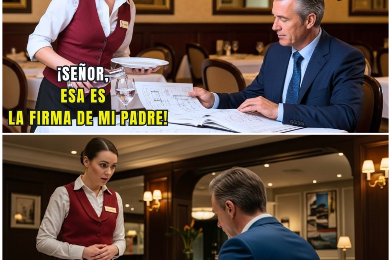 Joven Camarera Exclamó “SEÑOR, ES LA FIRMA DE MI PADRE” — El Dueño Millonario Queda Estupefacto