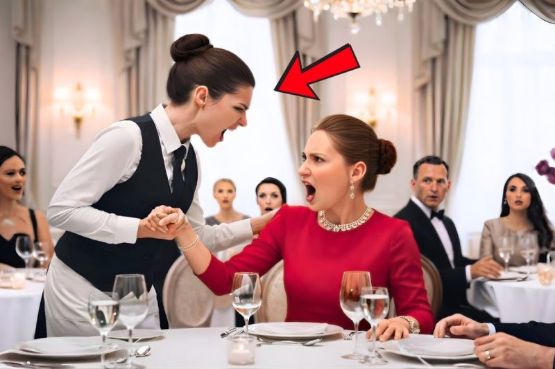TODOS TEMÍAN A LA ESPOSA DEL MILLONARIO — HASTA QUE LA CAMARERA LA CONFRONTÓ ANTE TODOS