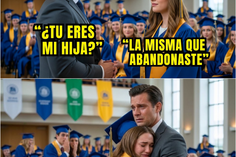 El Millonario queda helado al ver a su ex-empleada con una joven idéntica a él en la graduación