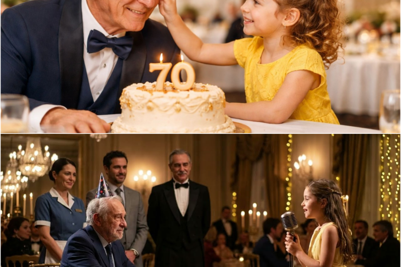 EN EL CUMPLEAÑOS 70 DEL MILLONARIO NADIE LLEGÓ… HASTA QUE UNA NIÑA CAMBIÓ SU VIDA