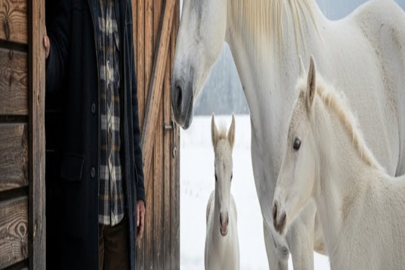 Un Pobre Granjero Dejó Entrar A Un Caballo Gigante Y Sus Potros… Luego Pasó Algo Increíble