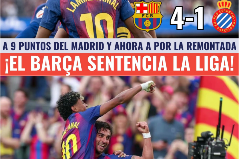 ¡LA LIGA ES DEL BARÇA! GOLEADA AL ESPANYOL CON RECITAL DE LAMINE YAMAL Y DOBLETE DE FERRAN TORRES