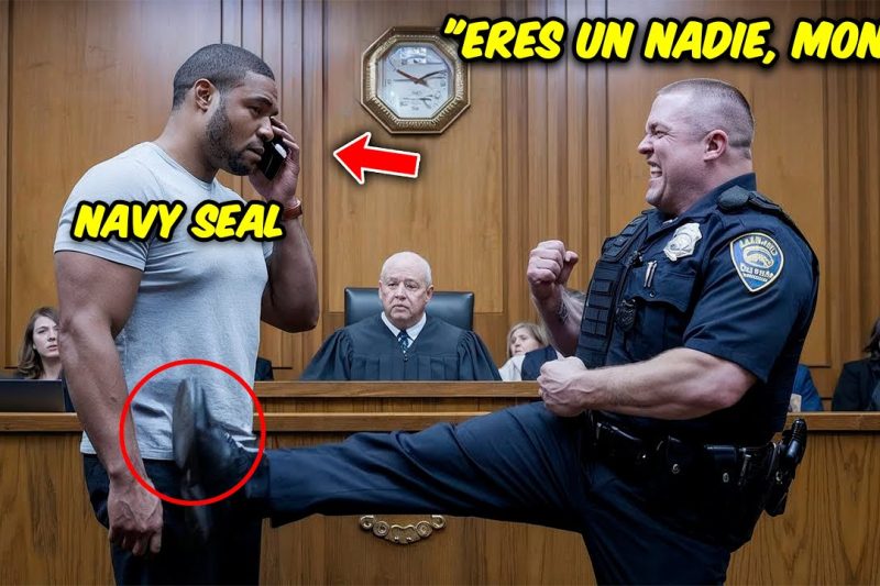 Policía Patea A Un Navy SEAL Negro En El Tribunal, Pero Una Llamada Lo Cambia Todo.