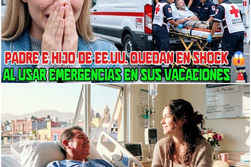 ¡Papá e hijo gringos quedan en shock al subir a una ambulancia en México! 