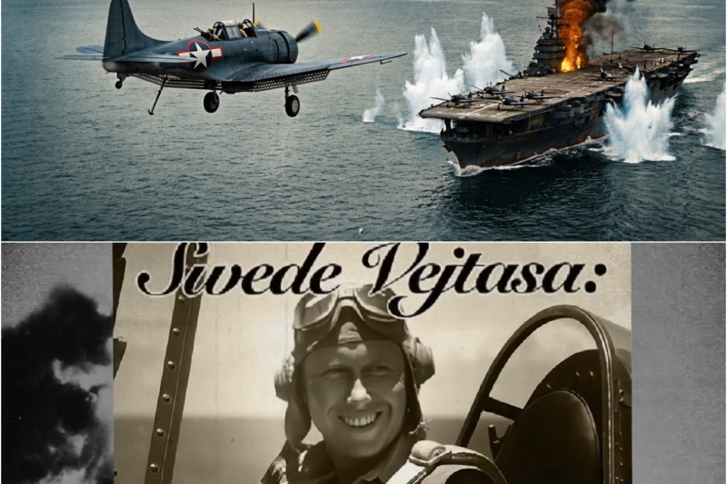 Bombardero “lento” intocable para los japoneses: su piloto abatió 3 Zeros y hundió su portaaviones