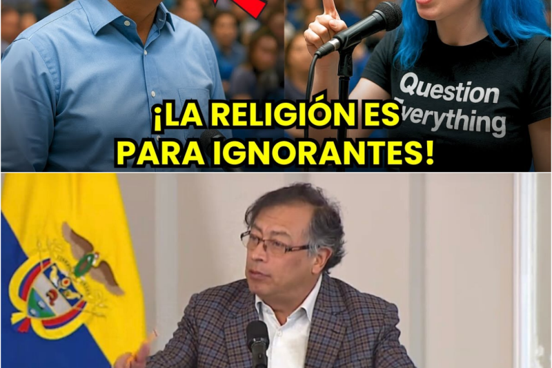Petro destruye a una estudiante con pelo azul que insultó a los creyentes