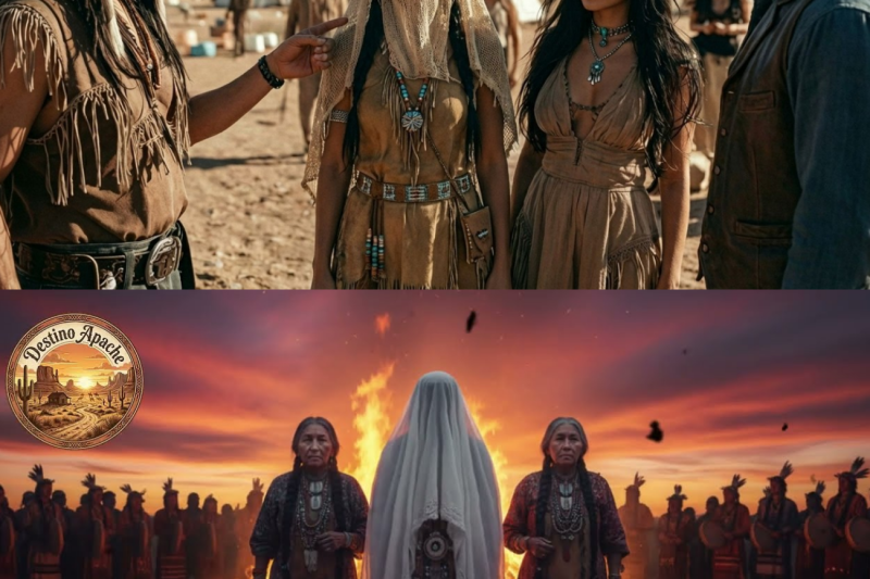 Jefe apache: “Cásate con mi hija fea o mueres en el desierto”. El vaquero aceptó. Al quitar el velo…
