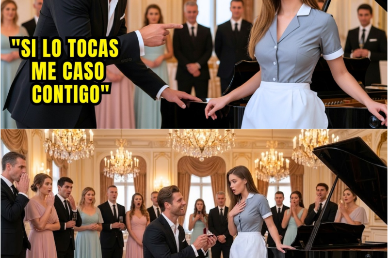 Si puedes tocar ese piano, me caso contigo—El millonario se burló; la conserje tocó como un genio