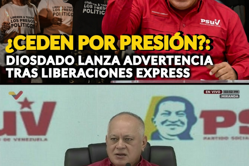  ¿PRESIÓN?: Diosdado lanza advertencia tras liberaciones express 