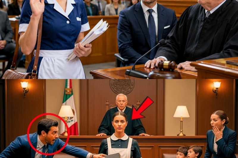 “¡TENGO PRUEBAS!” — LIMPIADORA DEFIENDE A UN MILLONARIO… EN EL TRIBUNAL, EL JUEZ SE CONGELÓ