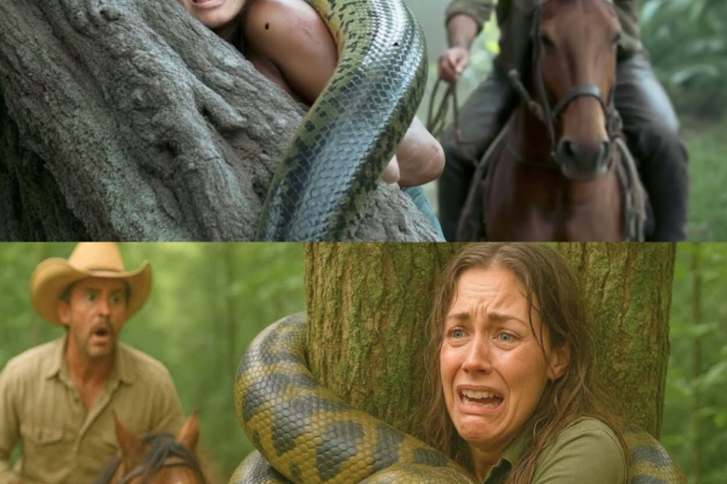 Granjero viudo encuentra a una joven virgen ENROLLADA en una anaconda gigante… hasta que…