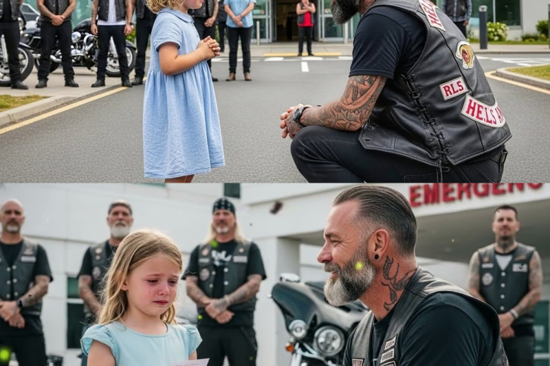 Little Girl Cried, “Those Men Won’t Let My Mommy In the Hospital!” — Seconds Later, the Hells Angels
