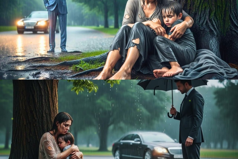 MILLONARIO ENCUENTRA A MADRE SOLTERA ABANDONADA BAJO LA LLUVIA… ¡PERO LO QUE ELLA DIJO HIZO LLORAR