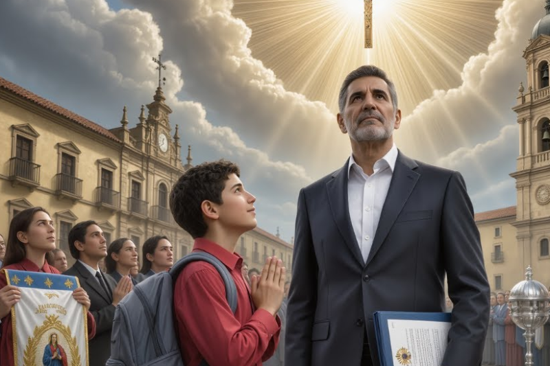 Un alcalde prohibió una procesión dedicada a Carlo… y el cielo respondió con un signo luminoso