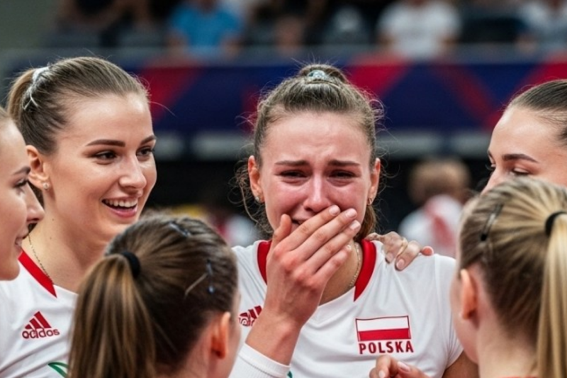 “I wish I had been born here,” Polish volleyball player cries over the gesture of a Colombian girl