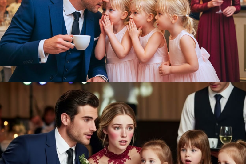 A single father was drinking tea alone – until triplets whispered: “Pretend you’re our father