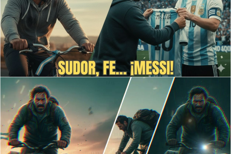 Su hijo soñaba con Messi… y viajó 3000 km en bicicleta. Lo que hizo Leo al verlo, emocionó a todos
