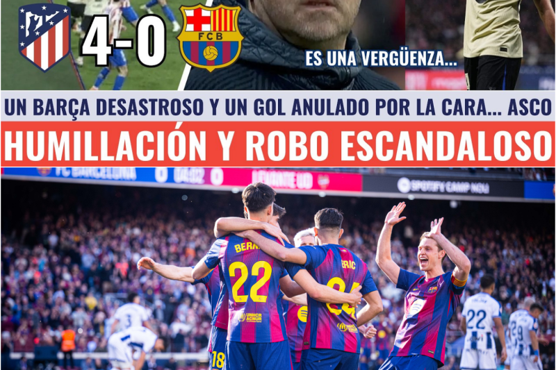 ¡ESTALLO! UN BARÇA HORRIBLE PIERDE 4-0 CONTRA EL ATLETI |ROBO DESCOMUNAL CON GOL ANULADO A CUBARSÍ