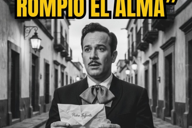 Pedro infante encontró una carta en la calle dirigida hacia él.