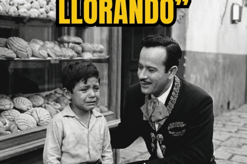 Pedro Infante vio a un niño llorando frente a una panadería.