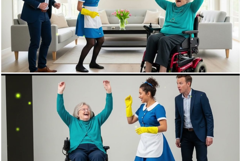 MILLONARIO VE A EMPLEADA BAILANDO CON SU MADRE EN SILLA DE RUEDAS Y SU DECISIÓN CAMBIA TODO