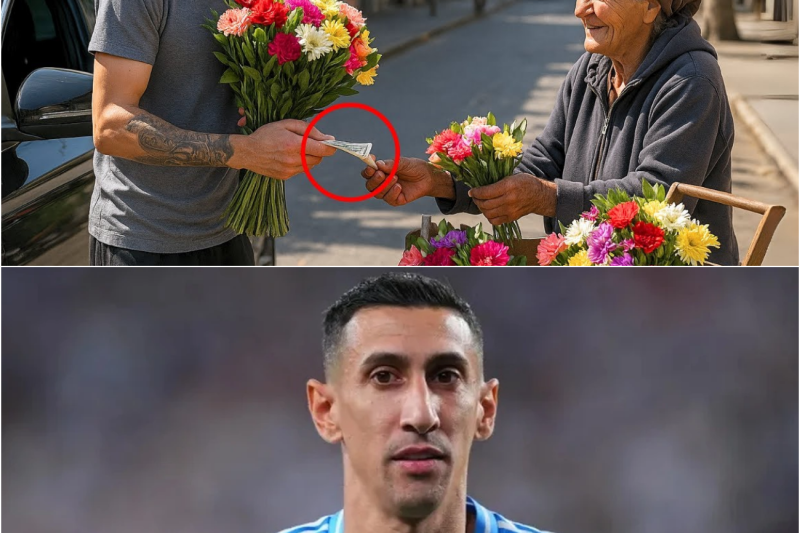DI MARÍA frena su auto en Rosario y compra TODAS las flores a una vendedora pobre de la calle