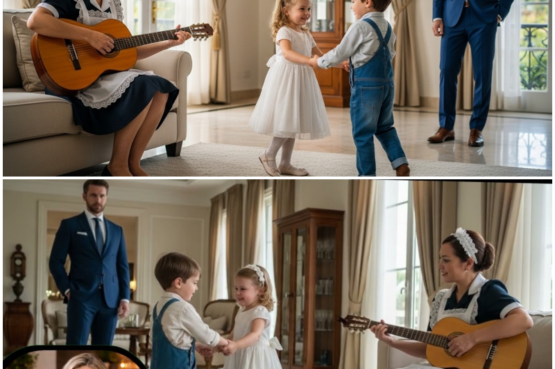 EL MILLONARIO LLEGÓ A CASA CANSADO… Y VIO AL HIJO DE LA LIMPIADORA BAILANDO CON SU HIJA