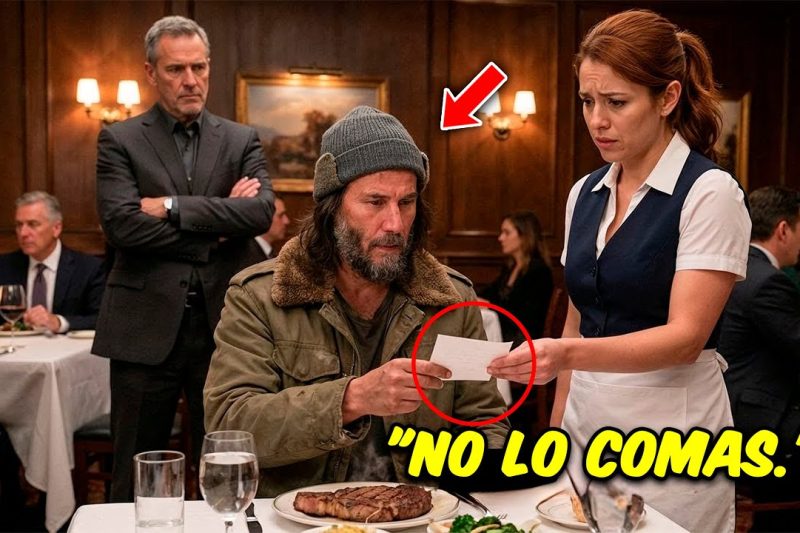 Keanu Reeves Va De Incógnito, Pide Un Bistec, Una Camarera Le Da Una Nota Impactante.