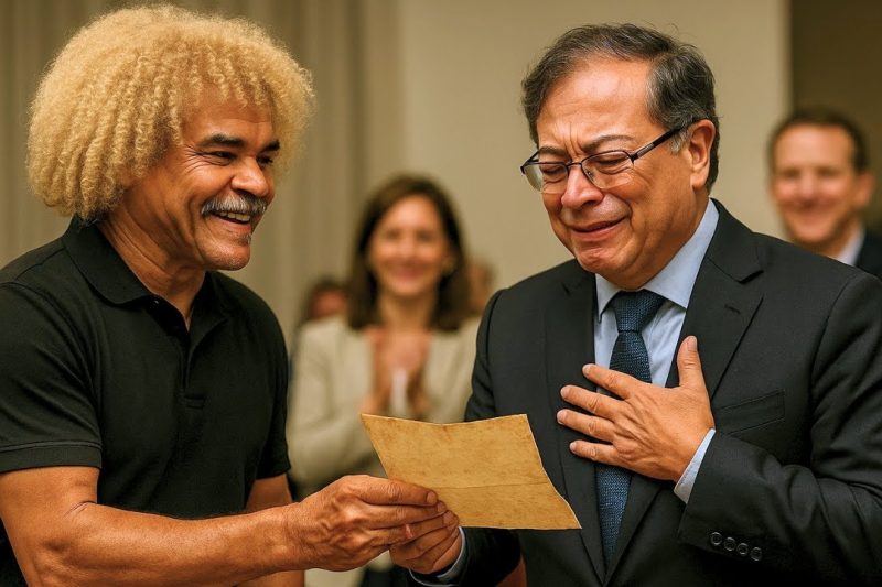 El secreto de papel que quebró al presidente: Carlos Valderrama entrega una carta sorpresa a Gustavo Petro y su emotiva reacción conmueve a toda Colombia