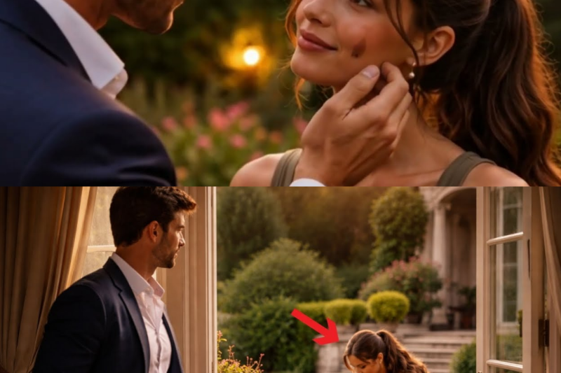 Una vez sustituyendo a su padre en el jardín… la hermosa joven hace que el millonario se enamore.