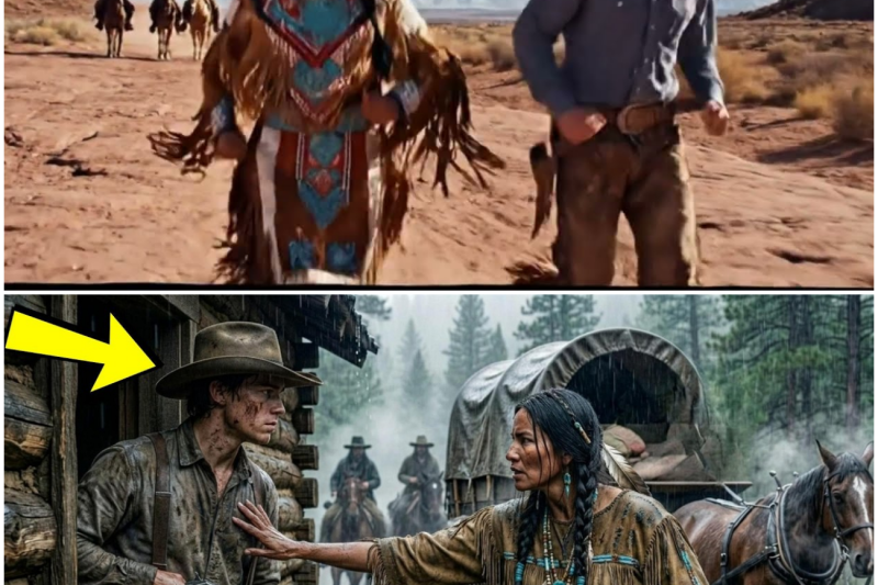 Una cazadora APACHE tocó: “Necesitas protección” — y el joven vaquero vio jinetes detrás de ella…