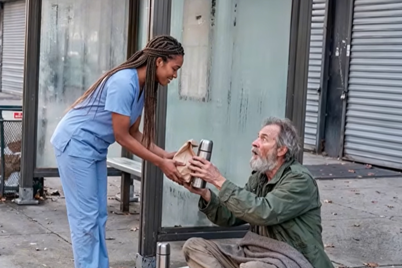 Chica Negra Llevaba Desayuno A Un Anciano, Un Día El Ejército Llegó A Su Puerta.