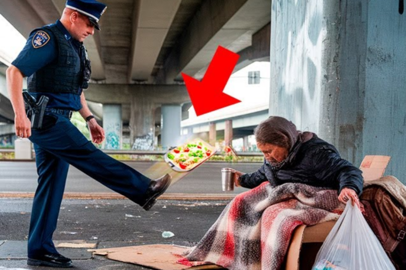 Un Policía Humillava Con Una Mendiga Todos Los Días y Un Día Tuvo Una Lección