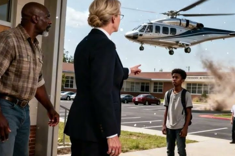 El Director Expulsa Al Hijo Negro, Al Día Siguiente Llega El Helicóptero De Un Multimillonario.