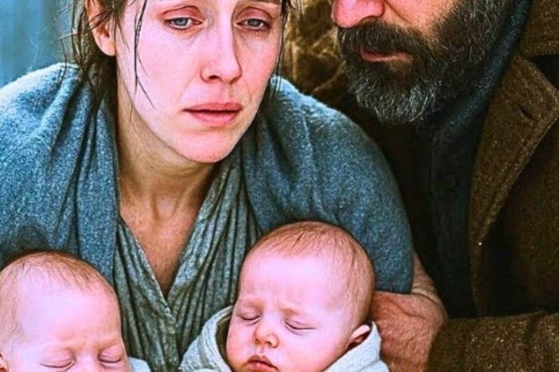 Una Madre Con Gemelos Fue Echada A La Nieve—Hasta Que Un Leñador Silencioso La Cubrió Con Su Abrigo