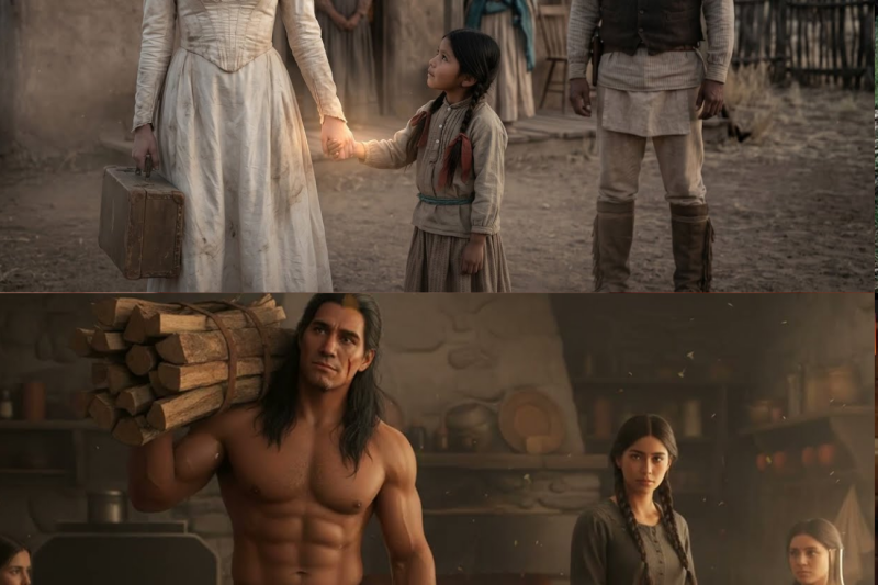 La costurera humillada fue enviada al Apache viudo… y su hija menor le tomó la mano