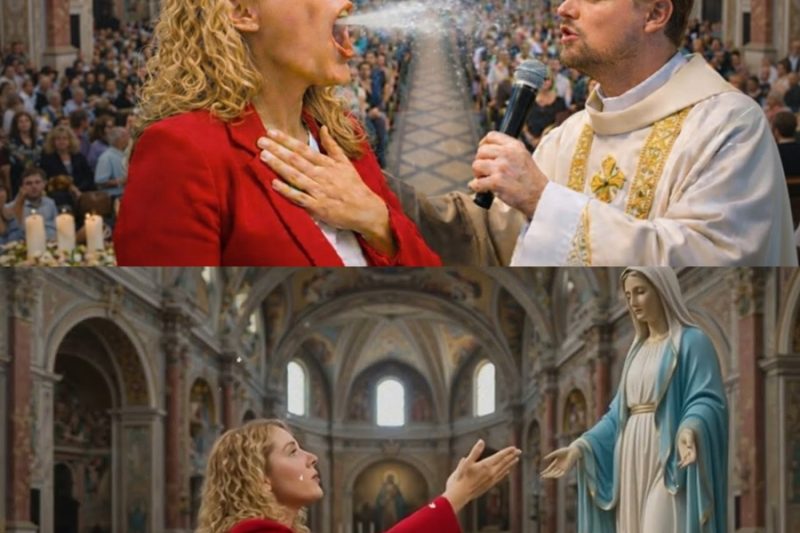  Evangélica ESCUPE a un sacerdote durante una misa de la Virgen María y pierde la voz, pero entonces…